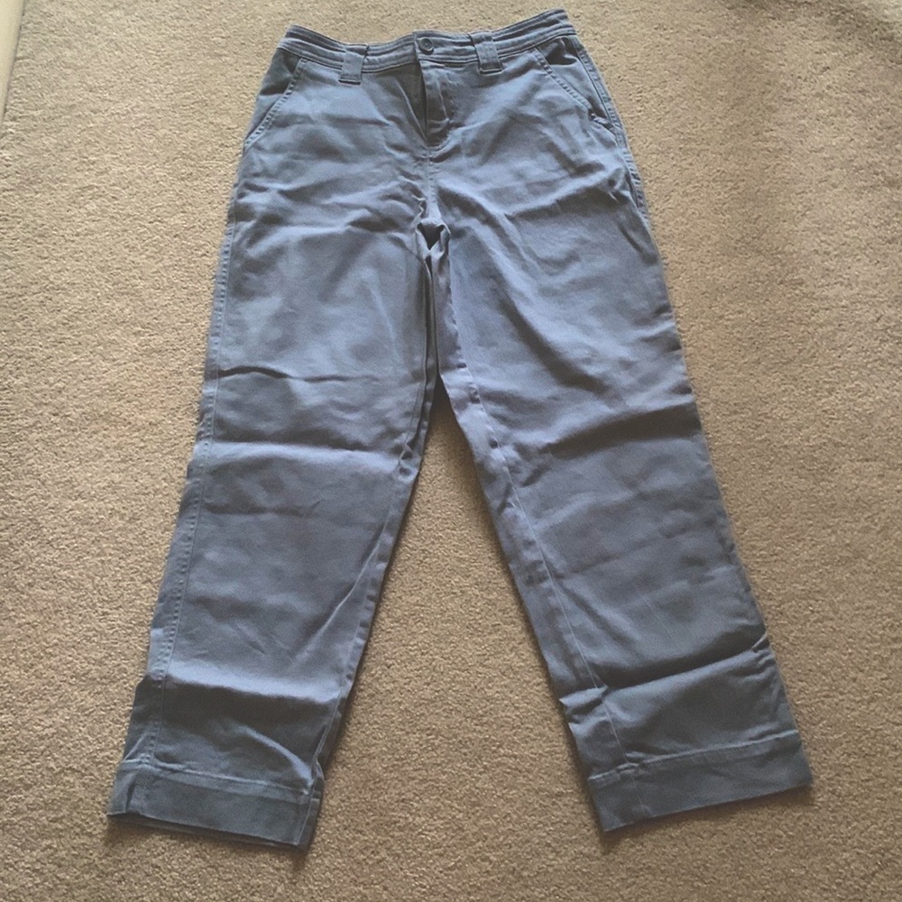 a new day wide leg cropped pants, size 2. Blueish-slate grey.